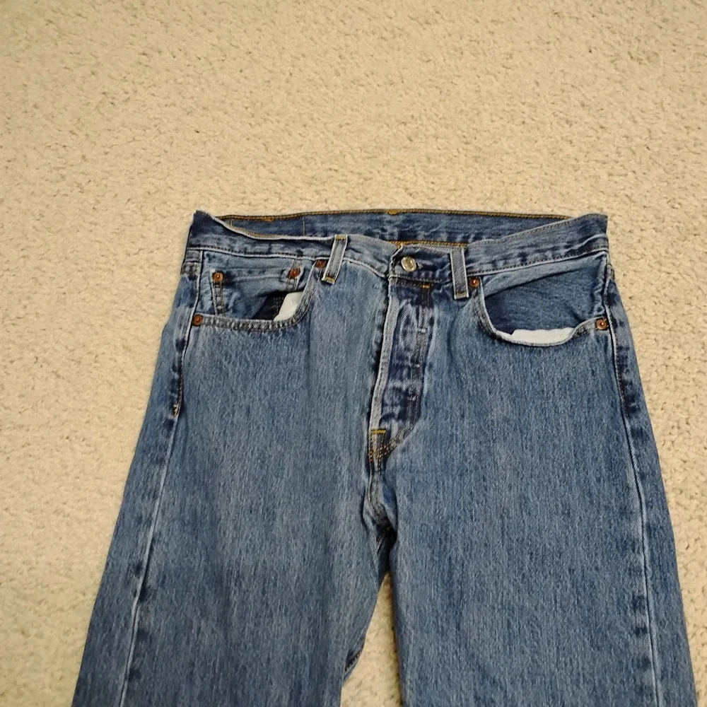 Levis Jeans Mens 31x32 Blue 501 Straight Cowboy Western Ranch Work Chore Denim